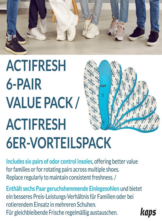 Kaps 6 Pairs Kaps Actifresh Shoe Insoles Inserts, Odor Control Freshness Technology Developed in Switzerland by Sanitized, Triple Layer, Cushioning Soft Latex, Cut to Fit, Universal Size Unisex - Image 5